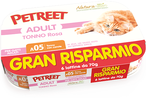 Petreet Natura Tonno Rosa e Carote 6x70gr Petreet Natura Tonno Rosa e Carote 6x70gr